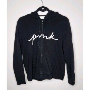 PINK VS Y2k 90s Black full Zip Hooded Sweater Size XL
